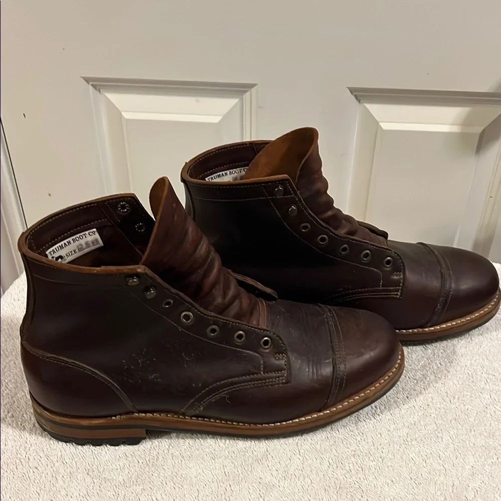 Truman Boot Co Reddish Brown Rugged Leather Boots - size 12.5 width EE - Picture 8 of 9